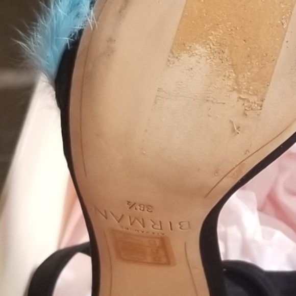 Alexandre Birman Clarita rabbit fur blue sandals - Picture 14 of 15